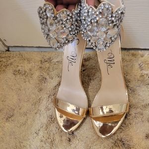 Gold Bejeweled Stillletos